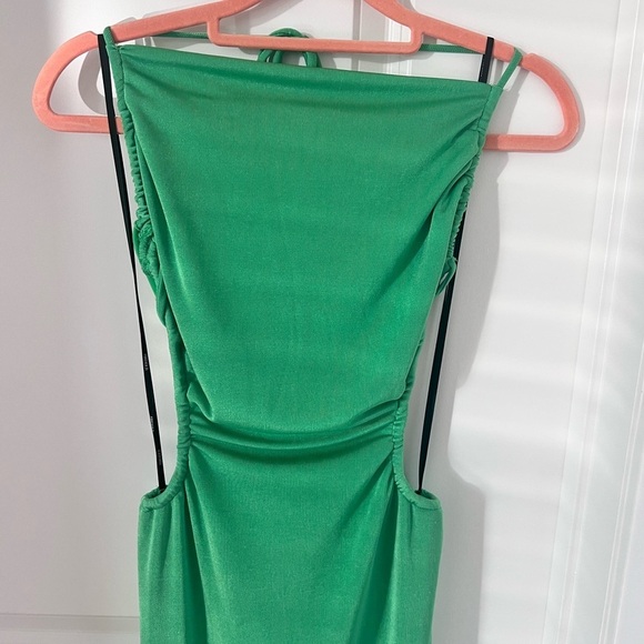 Elegant Green Sleeveless Maxi Open Back  Dress Size Large - Picture 7 of 11